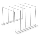 Home stock your home large rust free durable coated steel bakeware organizer kitchen cookware rack for dinnerware bakeware cookware cutting boards pot pan lids white 2 pack