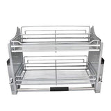 Storage kitchen pull down 2 tier wire shelf shelves steel wall unit storage organizer system cabinet for 800mm width cupboards