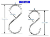 Buy now 12 pcs s shaped hanging hooks by akiko premium stainless steel hanger hooks for kitchen office bathroom and garden 2 size