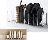 Best seller  brightmaison kitchen pot lid plate holder rack stainless steel 8 sectional adjustable length accordion style can be extended to 30