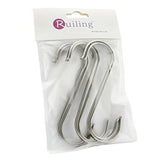 Organize with ruiling 6 pack size x large flat s hooks heavy duty genuine solid 304 stainless steel s shaped hanging hooks kitchen spoon pan pot hanging hooks hangers multiple uses