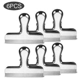 New chip clips 3 inches wide premium heavy duty thicker steel food bag clips all purpose air tight seal good grip on coffee bread tea bag kitchen home school and office usage 6 pcs set
