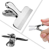 On amazon chip clips 3 inches wide premium heavy duty thicker steel food bag clips all purpose air tight seal good grip on coffee bread tea bag kitchen home school and office usage 6 pcs set