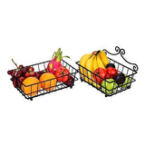 Select nice linkfu 2 tier fruit bread basket removable screwless metal storage basket rack for snack bread fruit vegetables counter table kitchen and home black