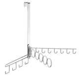 InterDesign Alta Over Door or Wall Mount Swinging Closet Organizer for Scarves, Ties, Belts, Handbags, Fashion Jewelry - Chrome