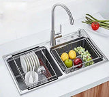 Latest kitchen sink 304 stainless steel drain basket wash fruit basket drain basket vegetables drainage sieve