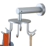 Sunsign Rotating Hook, 6 Hook Rotating Bracket| Wall Hook| for Belt Scarves/Ties/Handbags| Multi-Purpose Rotary Hook (Space Aluminum)