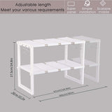 Home kelixu under sink organizer under cabinet storage 2 tier adjustable kitchen sink organizer with stainless steel pipes and 10 removable panels multifunctional storage rack for kitchen white