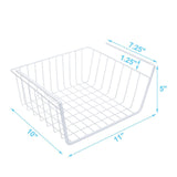 Discover homeideas 4 pack under shelf basket white wire rack slides under shelves storage basket for kitchen pantry cabinet