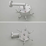 Sunsign Rotating Hook, 6 Hook Rotating Bracket| Wall Hook| for Belt Scarves/Ties/Handbags| Multi-Purpose Rotary Hook (Space Aluminum)