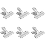 Exclusive chip bag clips 3 inches wide stainless steel chip clips for bread coffee food bags office school kitchen home usage clips6 pack