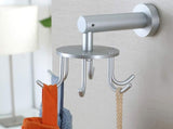 Sunsign Rotating Hook, 6 Hook Rotating Bracket| Wall Hook| for Belt Scarves/Ties/Handbags| Multi-Purpose Rotary Hook (Space Aluminum)