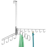 InterDesign Alta Over Door or Wall Mount Swinging Closet Organizer for Scarves, Ties, Belts, Handbags, Fashion Jewelry - Chrome