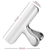 Discover 6 pack stainless steel chip bag clips 4 7 inch width danzix big durable paper seal grip for coffee food bread bags kitchen home office usage sliver