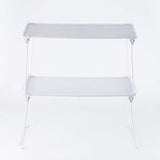 Products 2 pack stackable kitchen cabinet and counter shelf organizer spice jars bottle standing shelf holder rack wire metal cupboard food pantry shelf organizer white