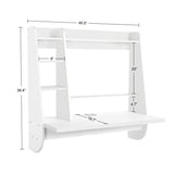 Online shopping wlive wall mounted desk with storage shelves computer table for home office stable and durable floating kitchen dining desk white