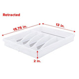 Explore kd organizers 8 slot expandable kitchen or desk drawer organizer large adjustable storage tray for silverware utensils office supplies and more