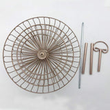 Try 3 tier metal wire fruit vegetable basket tower decorative fruit basket countertop stand kitchen counter produce organizer with top handle bronze pink