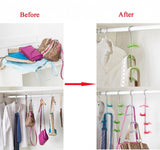 Louise Maelys 3 Packs Hanger Rack 4 Hooks Closet Organizer for Handbags, Scarves, Ties, Belts - 360 Degree Rotating