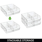 Shop for mdesign plastic wide food storage organizer bin caddy for kitchen pantry cabinet countertop holds baking supplies spices pouches dressing mixes tea sugar packets 6 sections 5 pack clear