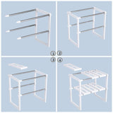 Online shopping under sink organizer 2 tier expandable kitchen bathroom pantry storage shelf multi functional adjustable under kitchen sink organization storage rack heavy duty white