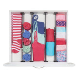 Shop for mdesign adjustable expandable drawer organizer divider foam ends strong secure hold locks in place for bedroom bathroom closet office kitchen storage 2 5 inches high 8 pack smoke black