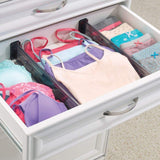 Shop here mdesign adjustable expandable drawer organizer divider foam ends strong secure hold locks in place for bedroom bathroom closet office kitchen storage 2 5 inches high 8 pack smoke black