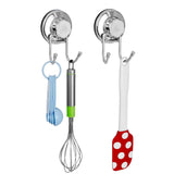 Organize with sanno vacumn hook suction cups for flat smooth wall surface towel robe bathroom kitchen shower bath coat neverrust stainless steel 3 pack