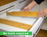 Shop here drawer dividers bamboo kitchen organizers set of 6 spring loaded drawer divider adjustable expandable drawer organizer best for kitchen bedroom dresser baby drawers closet