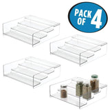 Select nice mdesign plastic kitchen spice bottle rack holder food storage organizer for cabinet cupboard pantry shelf holds spices mason jars baking supplies canned food 4 levels 4 pack clear