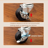 Latest lz leisure zone rolling kitchen island serving cart wood trolley w countertop 2 drawers 2 shelves and lockable wheels dark brown