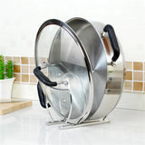 Amazon best zh stainless seel kitchen saucepan pot pan lid storage rack holder cutting board rack drain rack versatile cupboard organizers