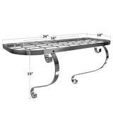 Latest vdomus square grid wall mount pot rack bookshelf rack with 10 hooks kitchen cookware 24 by 10 inch sliver