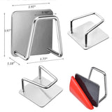 Best seller  adhesive sink sponge holder sponge holder for kitchen sink stainless steel adhesive sponge holder sink caddy in bathroom washroom kitchen for holding sponges soaps scrubbers dishcloth