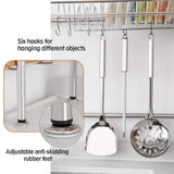 Buy nex 2 tier stainless steel drying dish rack non slip length adjustable kitchen cabinets with chopstick holder double groove