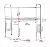 On amazon stainless steel sink drain rack storage shelf dish rack cutting board knife chopstick holder kitchen shelves multi style optional color silver design b double slot