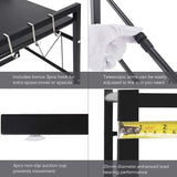 Shop for gemitto microwave oven rack expandable carbon steel microwave shelf kitchen counter shelf 2 tiers with 3 hooks 55lbs weight capacity 40 60x36x42cm 15 8 23 6x14 2x16 5 black