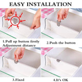 Explore normei drawer dividers 11 17 expandable adjustable dresser drawer organizers divider for clothes silverware and utensils fit kitchen bedroom bookcase baby drawer with instructions 8 pack