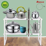 Exclusive kelixu under sink organizer under cabinet storage 2 tier adjustable kitchen sink organizer with stainless steel pipes and 10 removable panels multifunctional storage rack for kitchen white