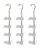 Louise Maelys 3 Packs Hanger Rack 4 Hooks Closet Organizer for Handbags, Scarves, Ties, Belts - 360 Degree Rotating