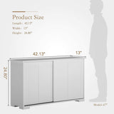 Best mecor sideboards and storage cabinet white kitchen buffet cabinet server table with 2 sliding doors 1 shelf dining room furniture