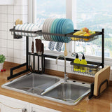 Shop here stainless steel black dish drying rack over kitchen sink dishes and utensils draining shelf kitchen storage countertop organizer utensils holder kitchen space saver for sink 32 5inch