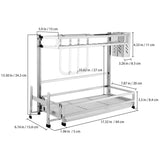 Top 304 stainless steel dish dryer rack cutting board holder and kitchen dish drainer for kitchen counter top silver 17 3x6 1x13 5inch