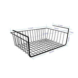 Storage organizer under shelf basket 4 pack black wire rack slides under shelves for storage space on kitchen pantry desk bookshelf cupboard