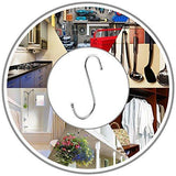 Storage 15 pcs round s shaped hooks s hanging hooks hangers in polished stainless steel metal for kitchen bedroom and office