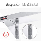 Great durasteel stainless steel wall mount shelf 84 wide x 14 deep commercial grade nsf approved good for restaurant bar home kitchen laundry garage and utility room