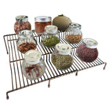 Exclusive 3 tier spice rack step shelf cabinet countertop kitchen organizer expandable stackable pantry bathroom multipurpose storage rack holder non skid 2 pack