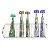 Storage organizer mdesign plastic food packet kitchen storage organizer bin caddy holds spice pouches dressing mixes hot chocolate tea sugar packets in pantry cabinets or countertop 8 pack clear