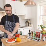 Select nice spice rack monoled spice rack organizer magnetic single tier fridge spice rack shelves organizer space saving storage rack for refrigerator kitchen cabinet cupboard pantry door seasonings white