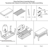 Discover the best nnewvante shoe bench free standing organizing rack faux leather shoe storage racks bamboo seat for closet bedroom kitchen entry 25 6in